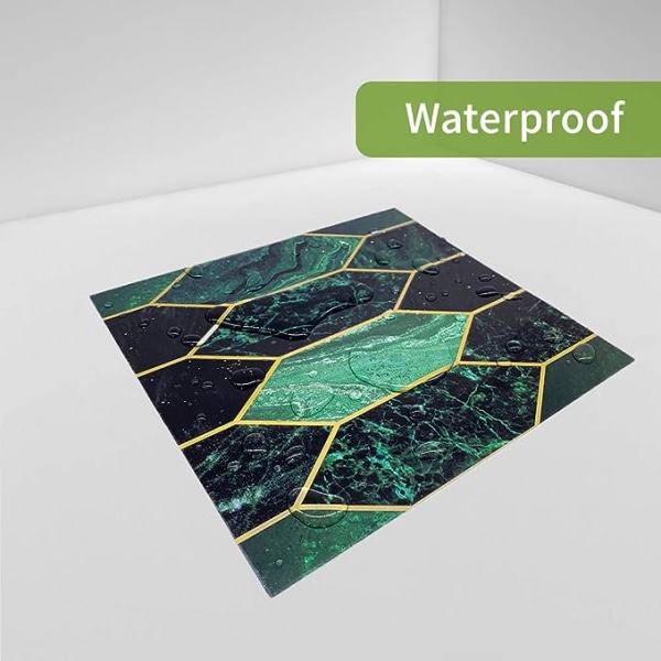 Smaragdgrön Holografisk Smaragdgrön 15x15cm Vattentät Väggstickers