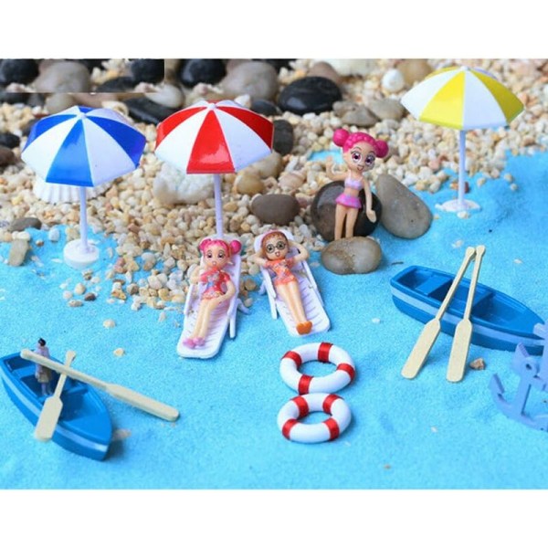 PVC Miniature Strandparaply Dekoration til Bonsai Mikro Landskab