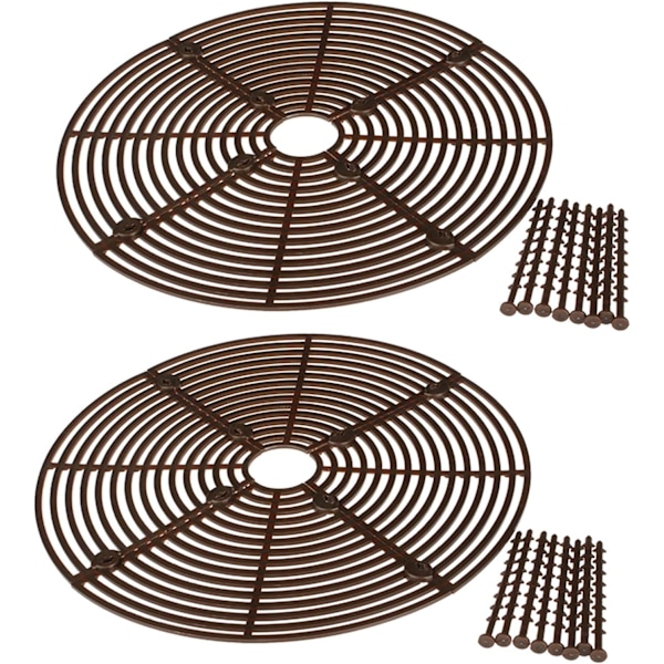 2-pack blomkruka golvskydd - skydd mot katter, barn, husdjur, 30 cm (brunt rutnät)