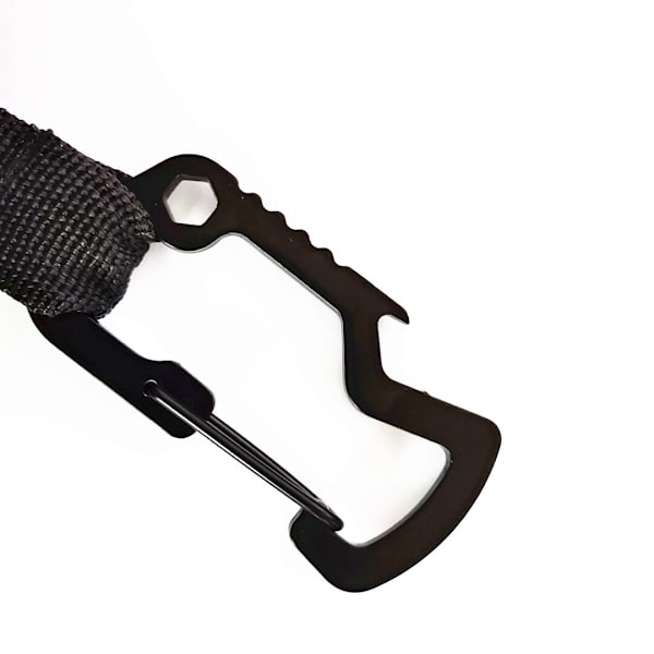 Retractable Keychain Multitool Karabiner Clip Key Ring med Stål