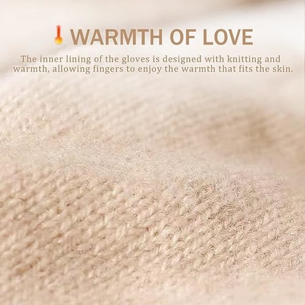 Vinterhandskar i läder för kvinnor, varma pekskärms-sms
