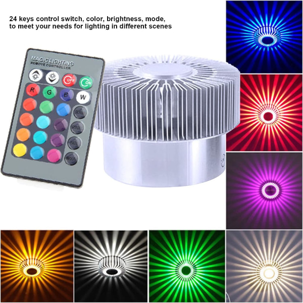 360 Luminous LED Taklampa 24 Tangenter Kontroll LED Lamppärlor Sol