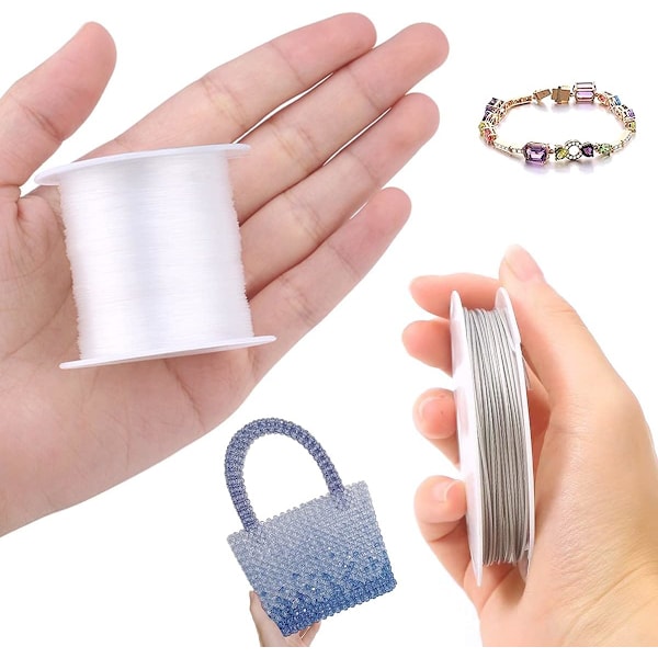 Klar ikke-strækbar elastisk perlertråd ikke-elastisk snor perlertråd krystalstreng ikke-strækbar linje håndværk smykker armbånd fremstilling snor streng(0,25、0,3、0,35、0,4、0,45mm)