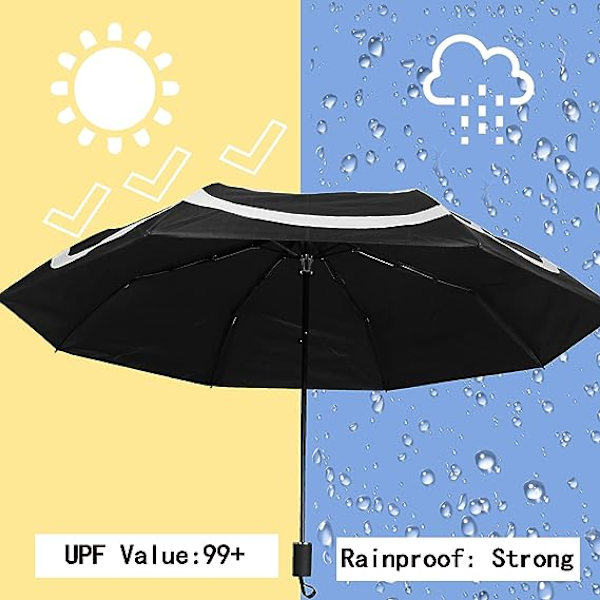 Paraplyer til solparaply UV-beskyttelse, kompakt rejseparaply,