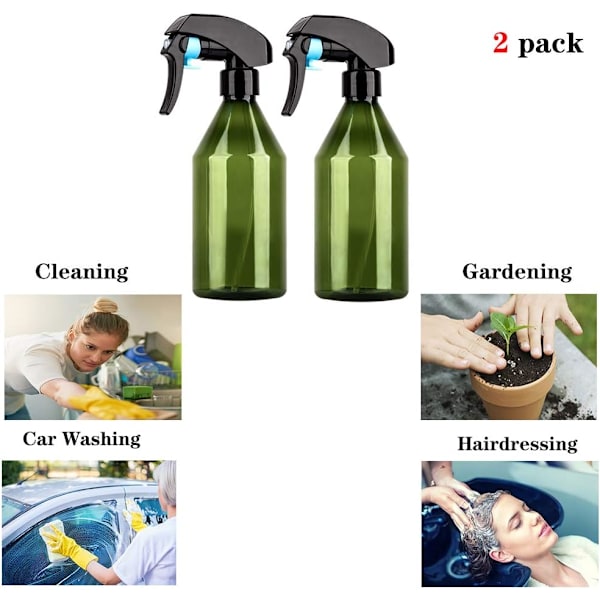 300 ML tomme sprayflasker, sæt med 2 tomme plastik spraypumpeflasker