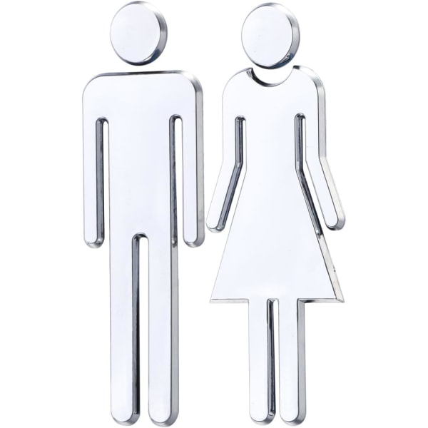 1 Pari WC-tarraa Irrotettava 3D Peili Vinyyli Taide Seinätarra