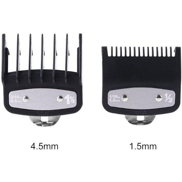 Hårklipper Begrænsningskam, Guide Kam Sæt, Hårklipper Guide Kamme, Trimmer Kam, Trimmer Kamme, til Wahl Elektrisk Hårklipper Barberkam, 1.5mm, 4.5mm
