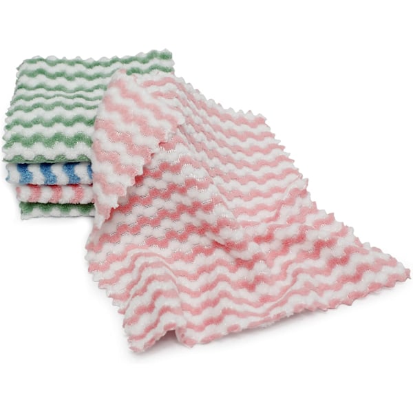 20 stk myke og absorberende oppvaskkluter, gjenbrukbare maskinvaskbare korallfleece mikrofiberhåndklær for vask, bad, bil og vindu, hjemmets essensielle
