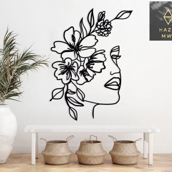 Kvinde Tegning Minimalistisk Vægkunst - 30x40Cm Kvindekrop Enkelt Streg, Kvinde Streg Vægkunst Mural, Stue Vægindretning Moderne Malerier, Jern Badeværelse