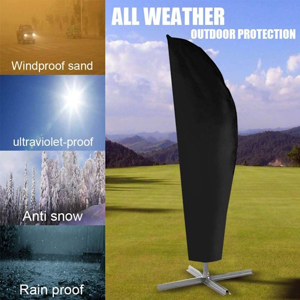 Parasolbetræk, 210D Oxford Haveparasolbetræk Offset Cantilever Parasol Presenning, Vandafvisende, UV-resistent, Vind- og Snefast (265x 70 x40C