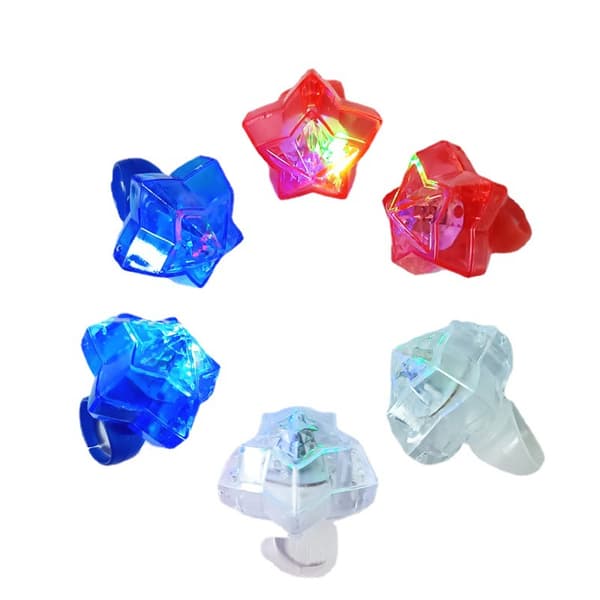 6 Pack led Light up led Rings for Independence Day