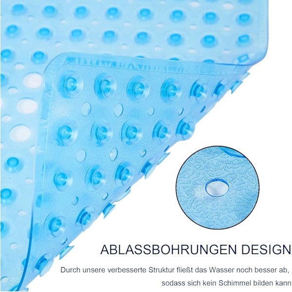 Halkskyddad Duschmatta BPA-fri Latexfri Mögelresistent Maskintvättbar Blå 53 x 53 cm