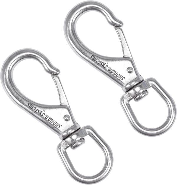 Stor rustfri svirvelkrog, 2 sæt 4,6 tommer heavy duty Boa