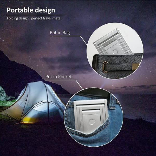 LEDHOLYT Foldable LED-skrivebordslampe, slank bærbar oppladbar USB