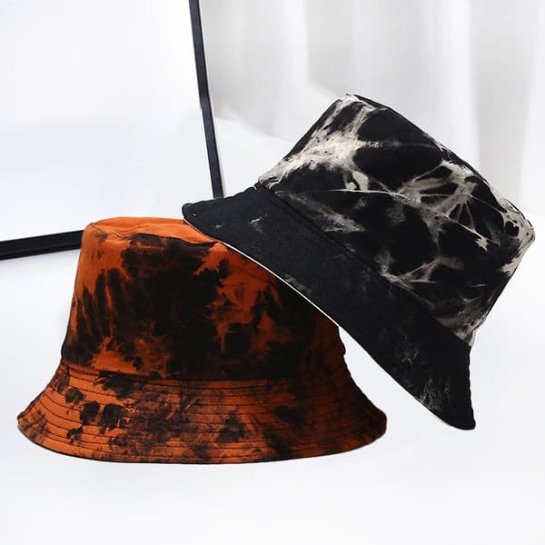 Fiskehatt Tie-dye Solbeskyttelse Bomull Unisex Bøttehatt For Reise