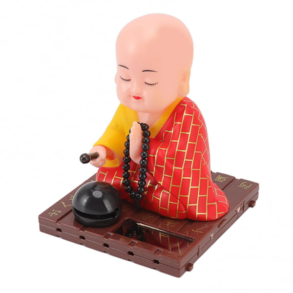 Buddhistisk munkdocka solcellsfigur för bilfönster och heminredning