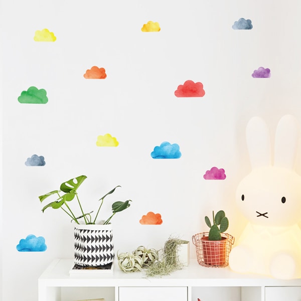 Colorful Clouds Wall Sticker Selvklæbende Wall Sticker til Livin