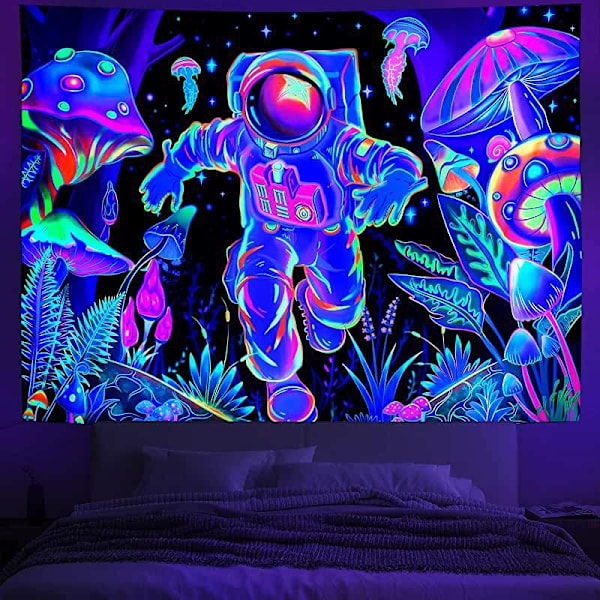 Skeletmønster Væghæng 150x130cm, UV-reaktiv Vægtapet, Tapet til Soveværelse Stue Kollegieværelse Dekoration