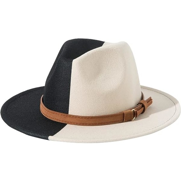 Kvinner Menn Tofarget Fedora-hatter med bred rand Klassisk filt Panama-hatte