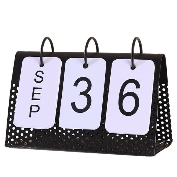 Bordskalender Prydnad Metall Svart