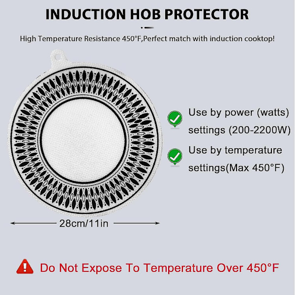2 stk. Induktionspladebeskytter, Induktion Kogeplade Måtte Magnetisk Kogeplade Ridsebeskytter Silikon (28x28cm)