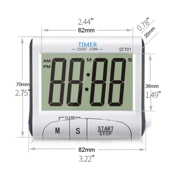 Kjøkken Timer, Elektronisk Magnetisk Digital Kjøkken Timer Hørbar