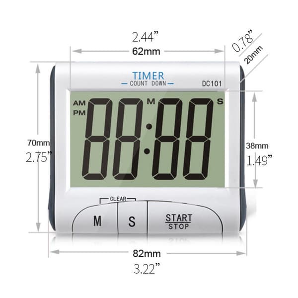 Køkken Timer, Elektronisk Magnetisk Digital Køkken Timer Hørbar