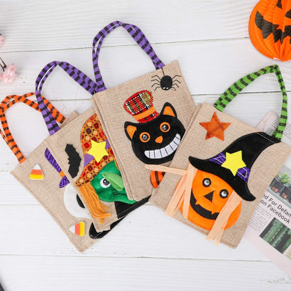 4 kpl Halloween-karkkipussien pakkaus, Halloween-juhlalinan välipalapussit