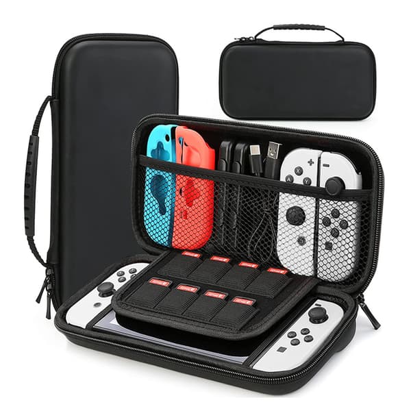 Switch OLED Hard Zippered Storage Case for Switch og tilbehør