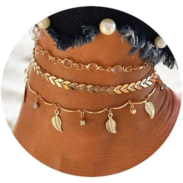 Lagdelt Charm Anklet til Damer Piger Boho Strand Ankelkæde Brac