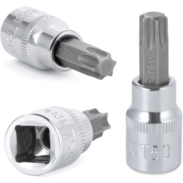 13 stk. Torx topnøglesæt, T8 - T70 topnøglesæt, hun-Torx toppe, Torx bit topnøglesæt, krom vanadium stål 1/4\", 3/8\" og 1/2\" drev