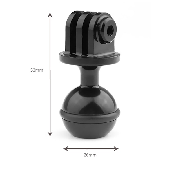 2 st 1'' Diameter Kulled CNC Aluminiumlegering Stativadapter Kompatibel för Gopro13 och Andra Actionkameror