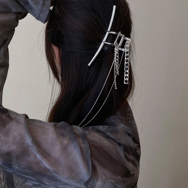 Elegant stil Hair Claw Tofs Rhinestone Chain Clip Dam Hår A
