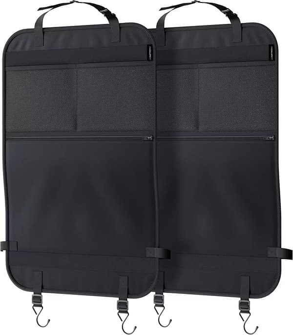 Bilorganisatör - Bilsäteskydd - Kick Mats - För bilbarnstol med stor ficka - 2 delar