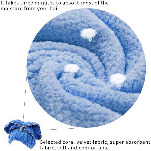 5-pack mikrofiberhårhanddukar, snabbtorkande hårturban
