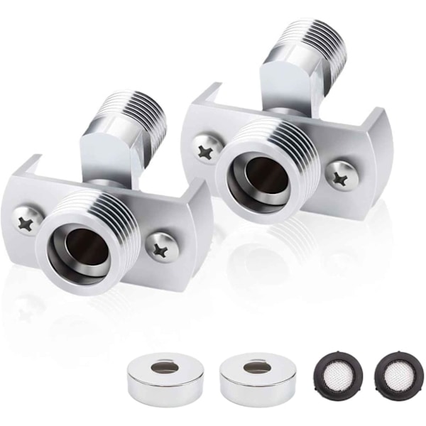 Duschblandare Adapter, 2 Stycken Duschblandare Adapter, Lång och Justerbar Duschblandare Adapter, för Justering av Vattenventilen, Löser Vattenläckage