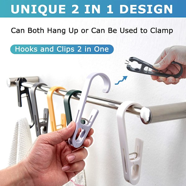 Vasketøjskroge med klemmer Hanger Closet Organizer Klemmer Strømper Boo