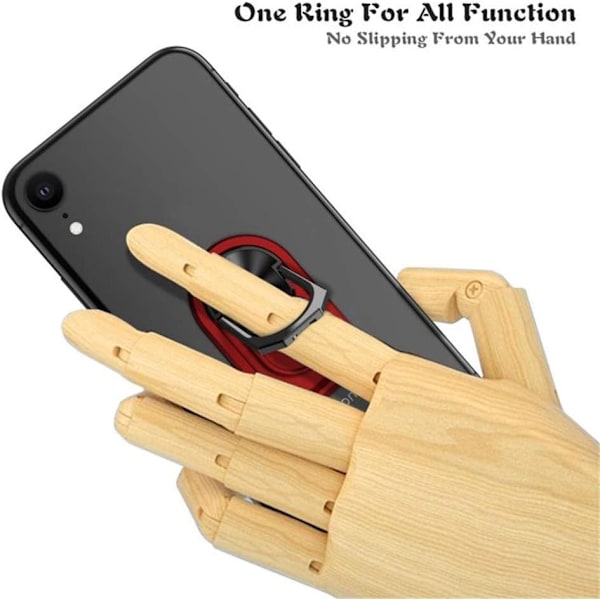Pieces Mobiltelefon Ringhållare, Telefonringhållare Finger Ring Stativ för Smartphone Multifunktionell, Svart