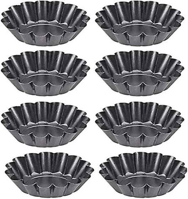 Set med 8 non-stick formar för muffins, kakor, pizzor, tårtor, cupcakes, ägg