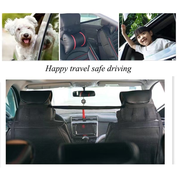 Skyddsnät för husdjursbilar Bärbart hundkattskyddsnät med krok och rep