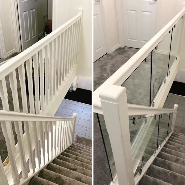 2 st glasklämmor 6-8 mm, rostfritt stål glasklämma, glasklämmor för balustrade, med bottenstödpelare, justerbar, för skärmar, poolstaket（53