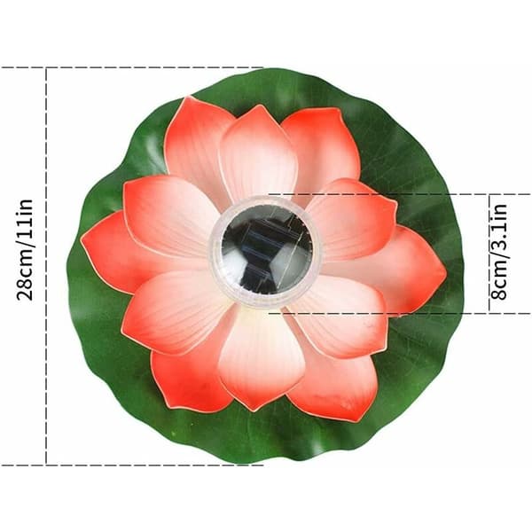 Pool Flydende Solcelle Lampe Lotus LED Lys Vandtæt Blomst Have