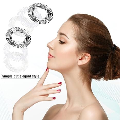 9 stk. Full Circular Stretch Comb Fleksibel Plast Sirkel Kam