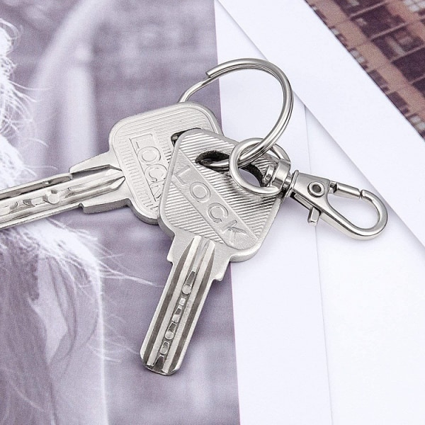 120 st vridbara snäpphakar med nyckelringar, premium metall vridbara hummerklor