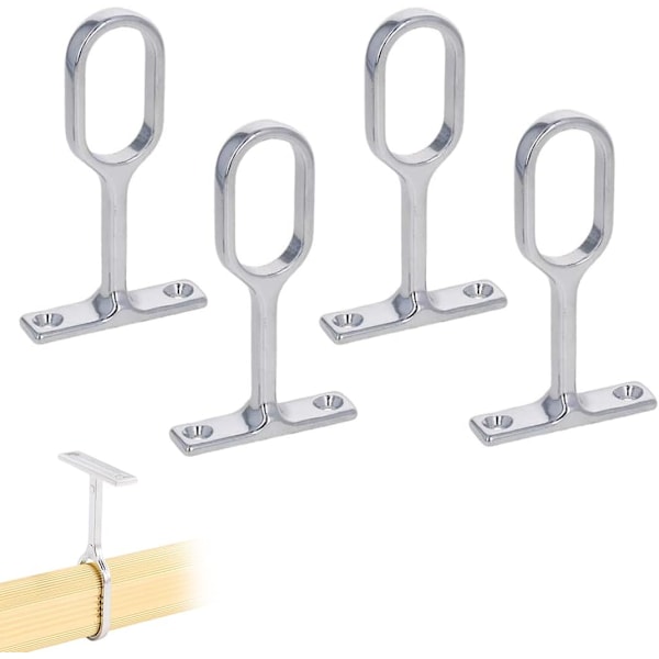 Center Bracket for Oval Closet Rod, Oval Brackets for Closet Rail, Wardrobe Rod Bracket, Metal Hanger Rod Bracket 4 Pieces（7*4cm）