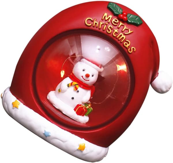 1 stk. LED-julelampe, rund julekugle, natlampe, lyser op julefigur