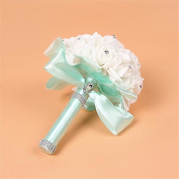 Wedding Bouquets Crystal Pearl Silk Roses Bridal Bridesmaid Wedding Hand Bouquet Artificial Fake