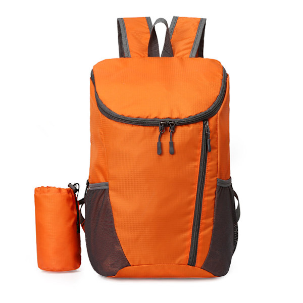 Vandringsryggsäck, Vattentät och Slitstark Lätt Ryggsäck Packbar, Utomhus Resa Camping Dagryggsäck Fällbar-Orange，42*28*20cm