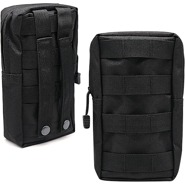 2 st Taktisk Molle-ficka Militär Midjeväska EDC-ficka för Vandring Trekking Camping Taktisk Molle Sub Abdominal Bärväska med Kardborreband för Ve