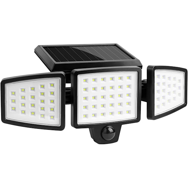 72 LED solcellslampor utomhus rörelsesensor 1200LM 6500K, 360° roterbar